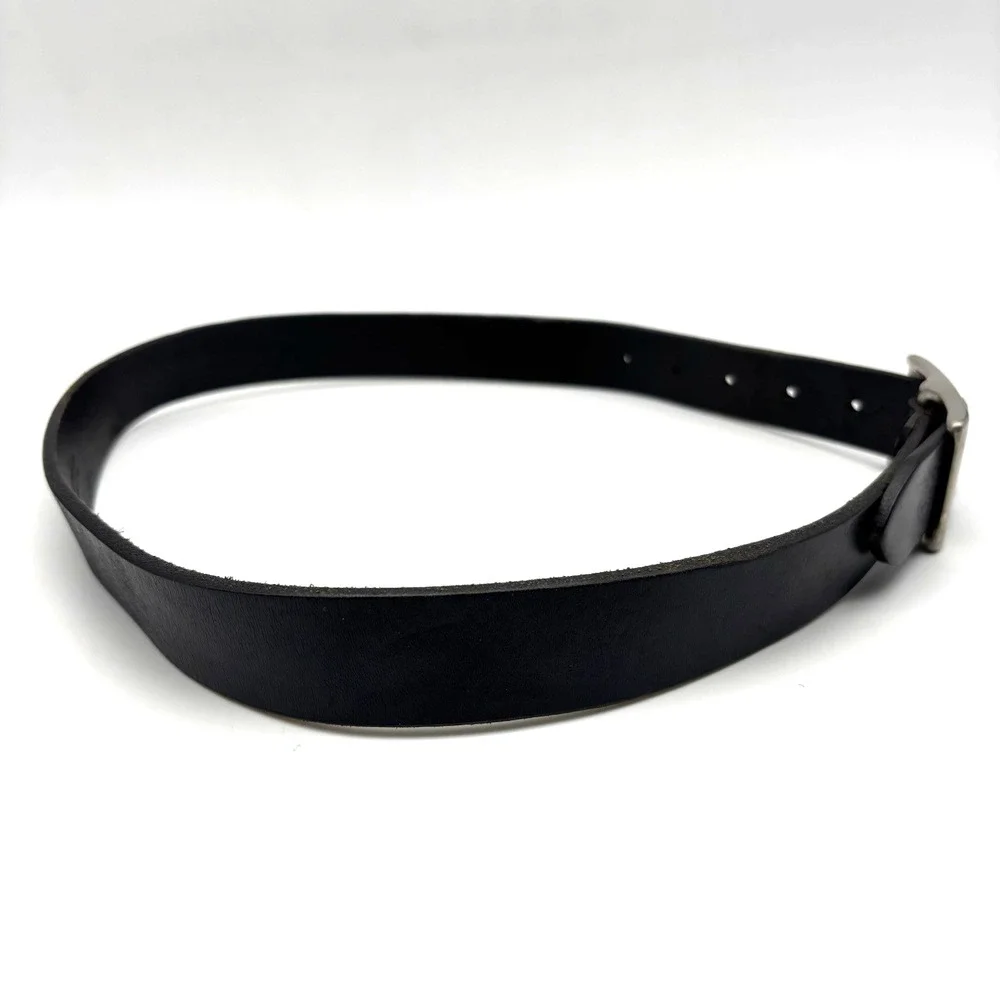 Vintage 90s J. Crew Black Genuine Leather Unisex Belt 26-32